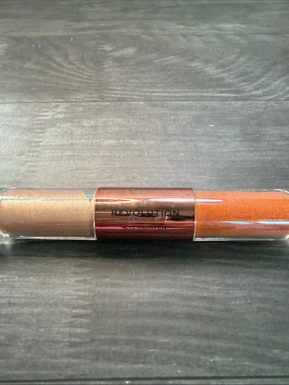 Revolution Dual-Ended Metallic Eyeshadow Stick — Champagne & Copper Shimmer
